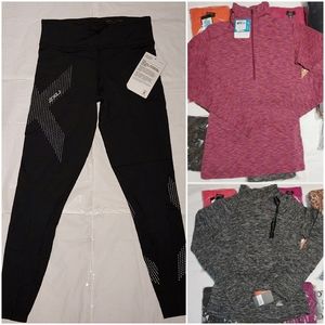 Women's Small Atheltic Clothing Lot Of 3 Running Tights & 2 Performanc Pullovers